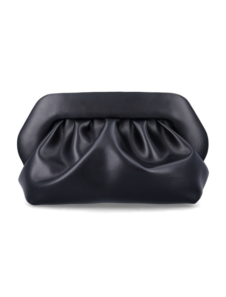 Themoirè Soft Gathered Leather Frame Clutch