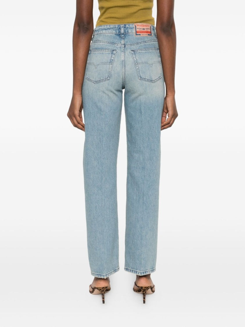 Diesel Light Blue Tonal Stitching Logo Jeans