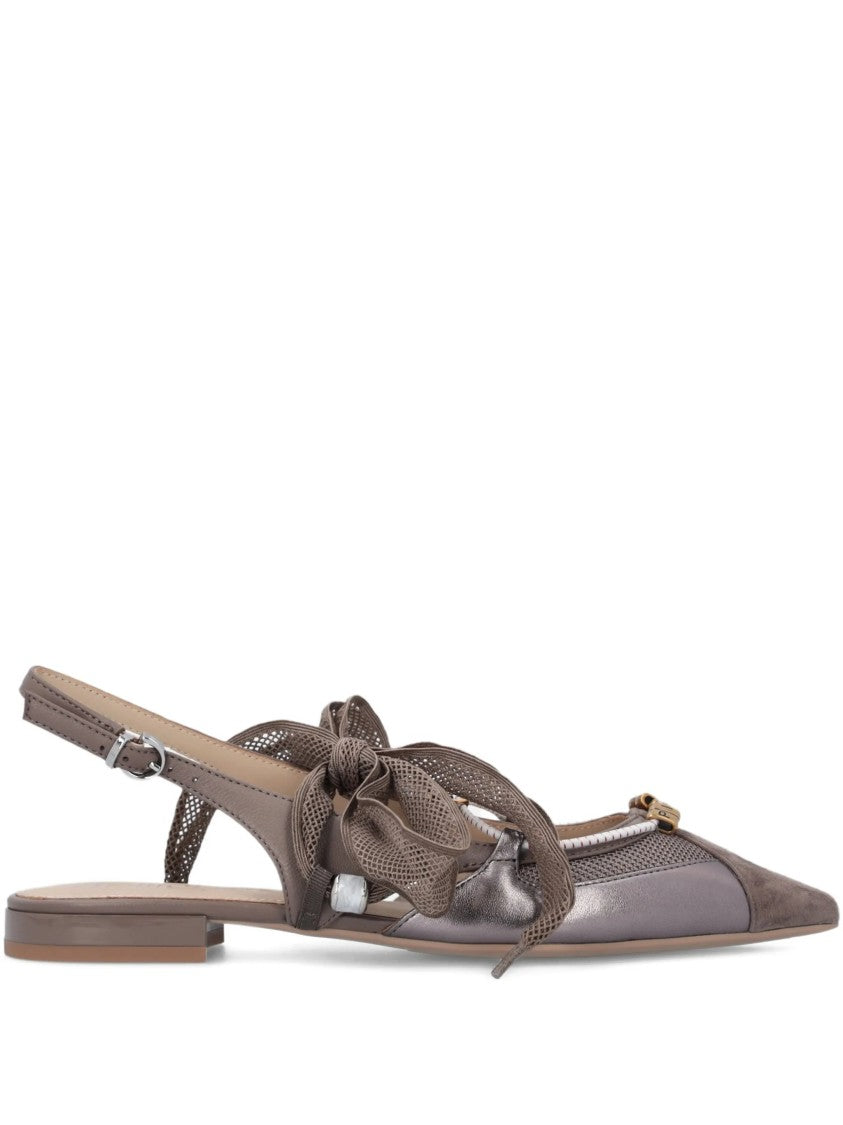 Pinko Gianira 30 Suede/Mesh Slingback Ballerinas