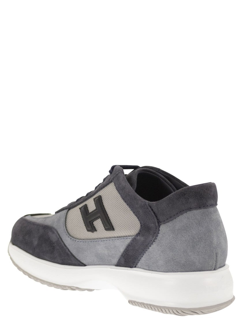 Hogan Contemporary Suede And Technical Fabric Trainers
