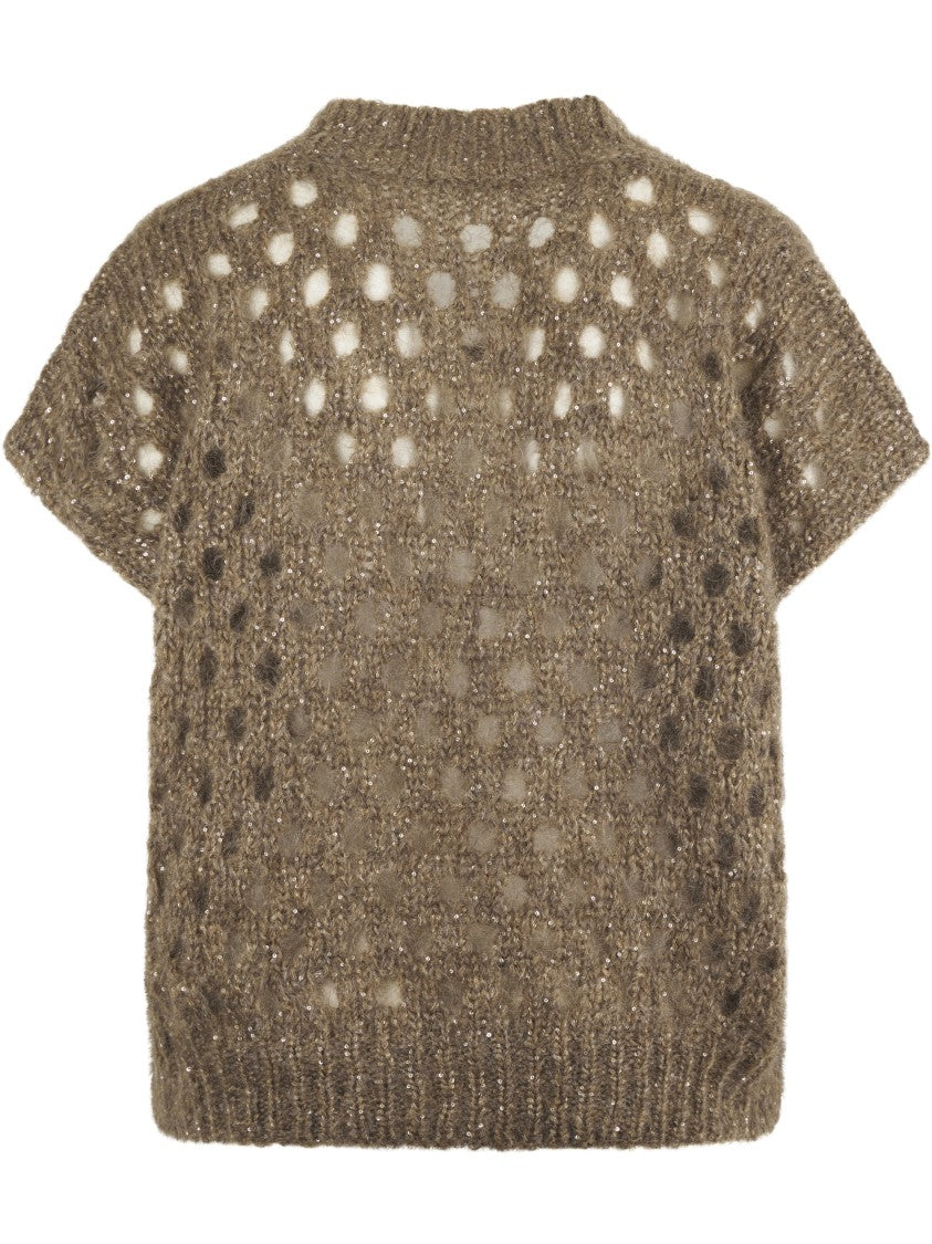 Brunello Cucinelli Textured V-Neck Knitted Vest