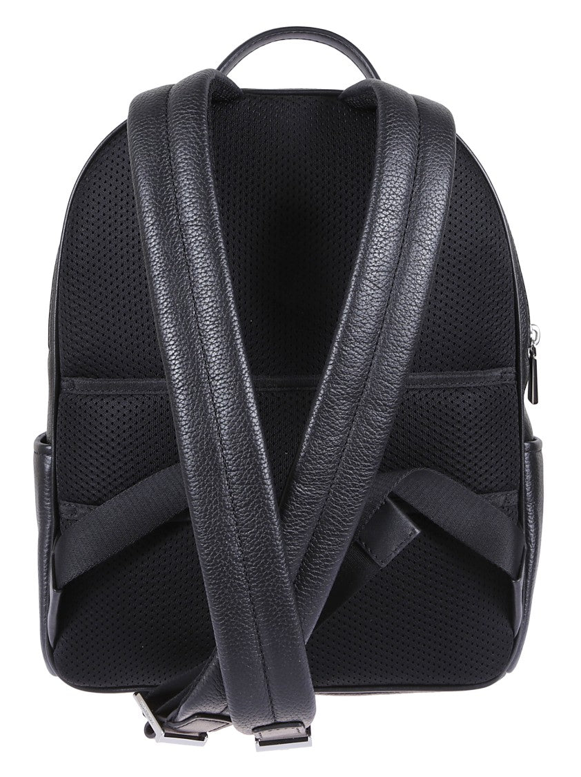 Michael Kors Hammered Black Leather Compact Backpack