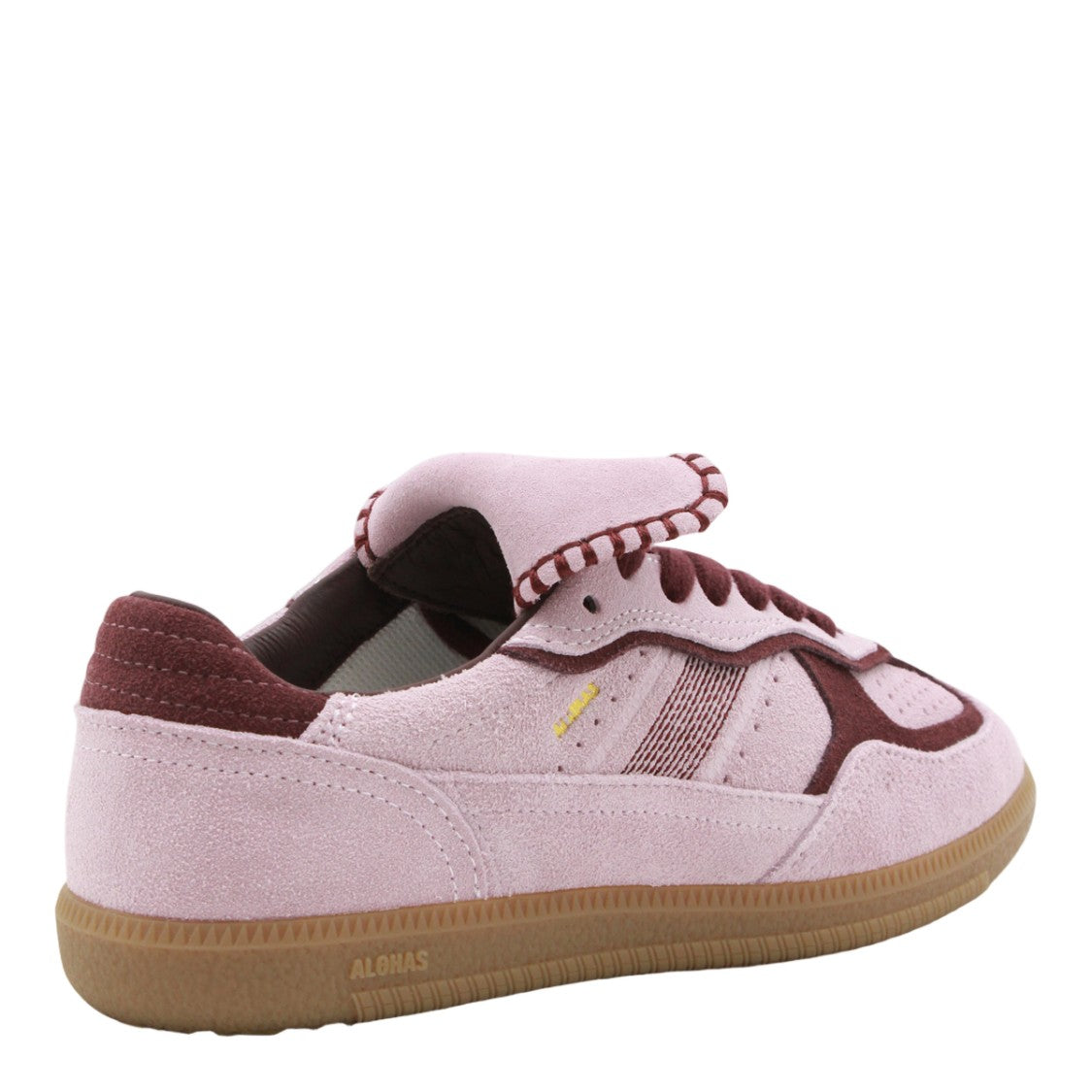 Alohas Soft Suede Sneakers With Burgundy Accents