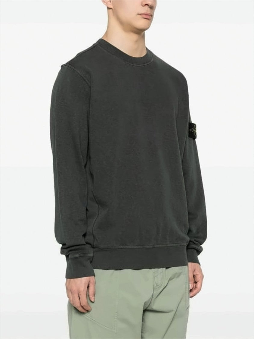Stone Island Long-Sleeve Cotton Sweatshirt With Compass Logo Detail