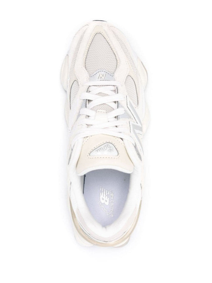 New Balance White Fabric Mesh Chunky Sneakers