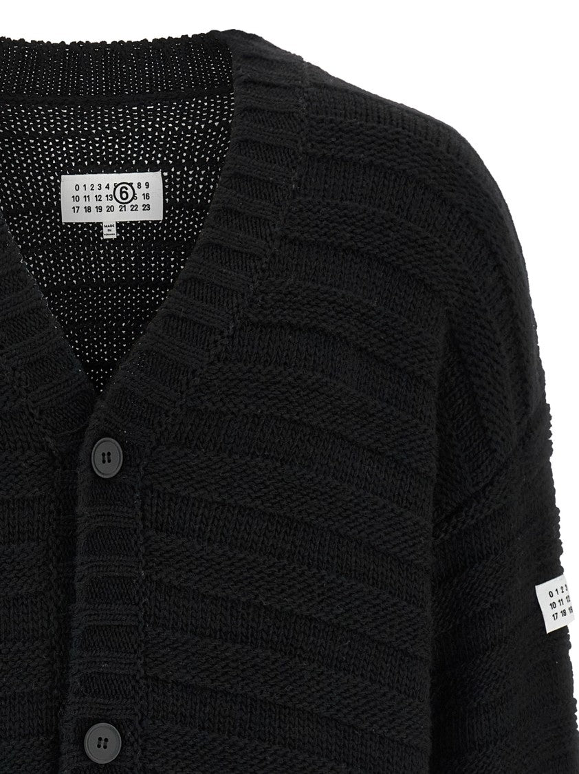 Mm6 By Maison Margiela Distressed Wool Cardigan