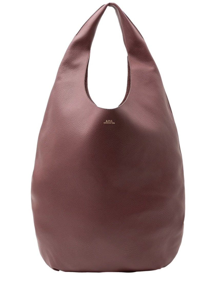 A.P.C. Large Slouchy Tote Bag With Discreet Logo In Burgundy