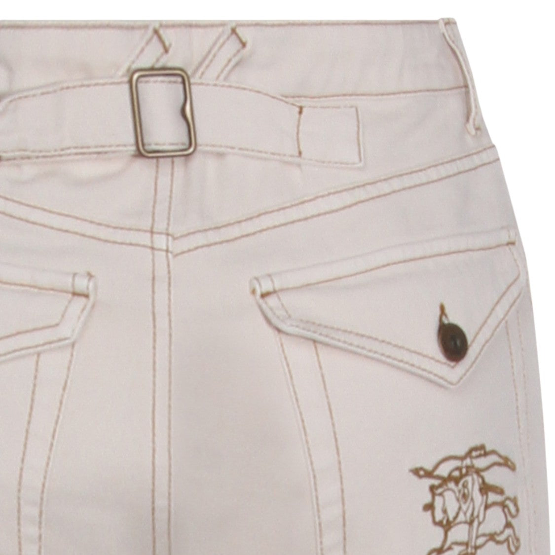 Burberry High-Waisted Flared Leg White Jeans With Classic Five-Pocket Styling