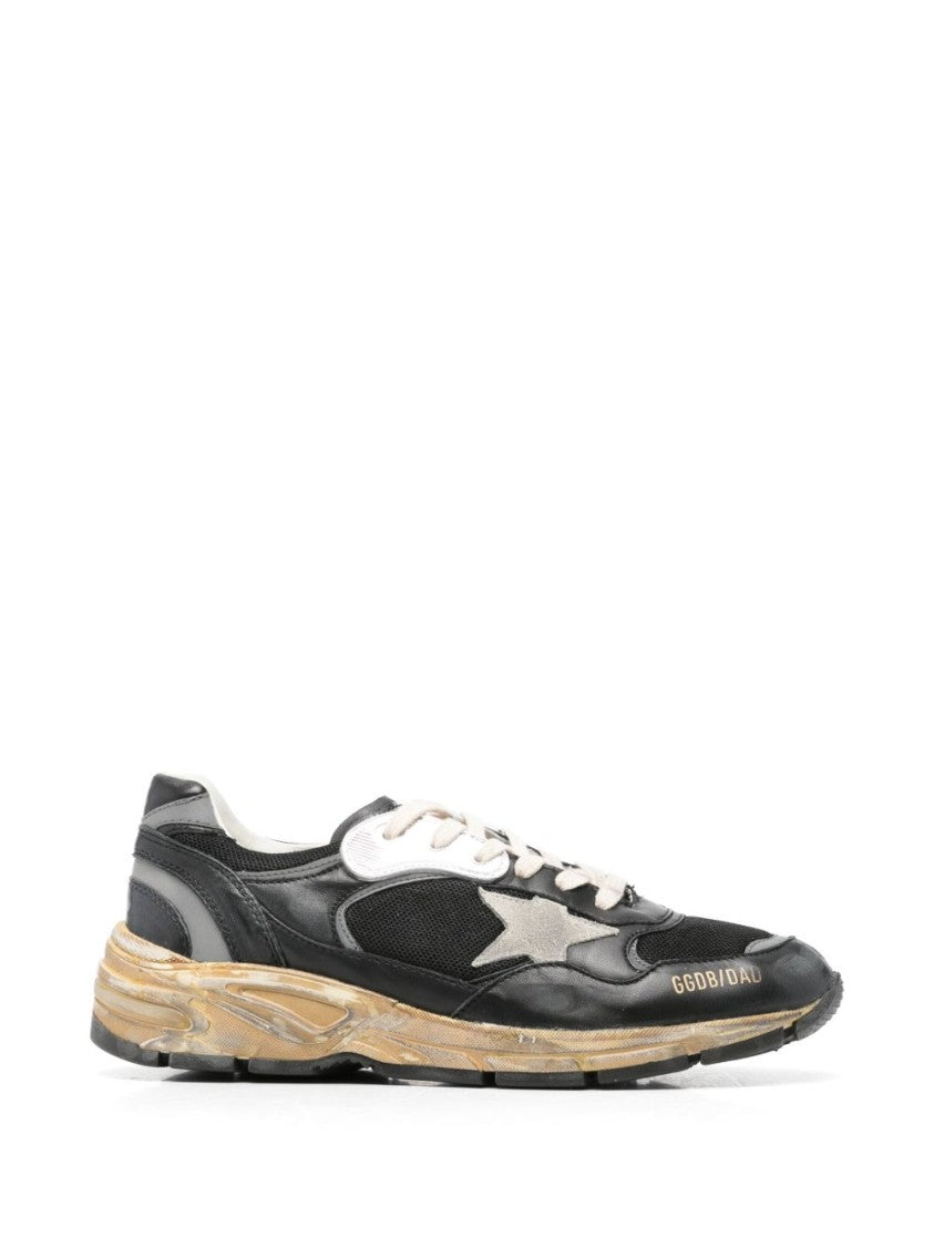 Golden Goose Distressed Mesh Leather Panel Sneakers