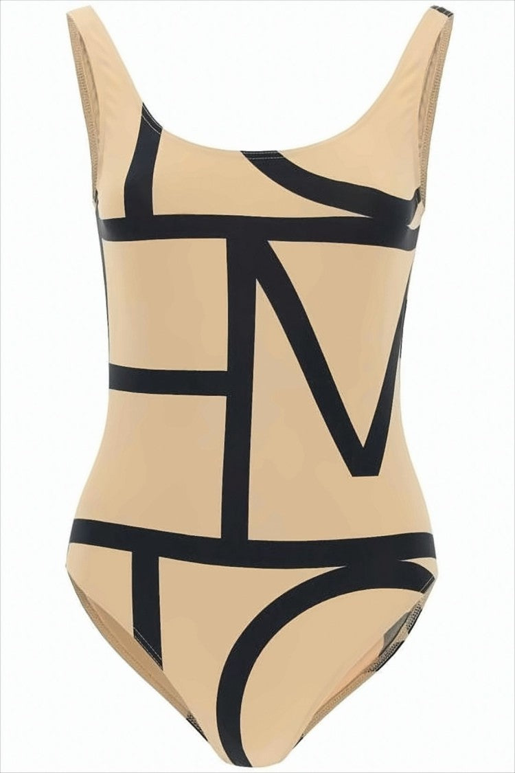 Totême Bold Geometric Print One-Piece Swimsuit