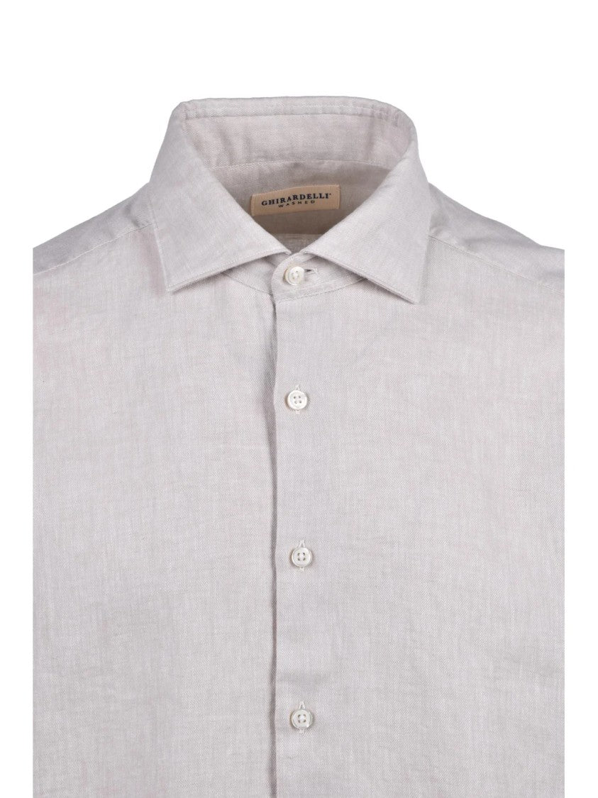 Ghirardelli Beige Cotton-Blend Shirt
