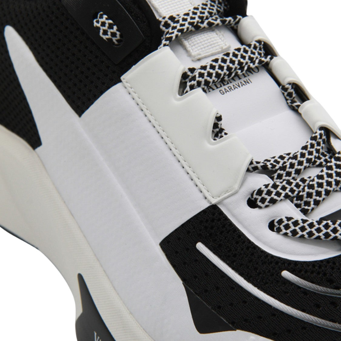 Valentino Garavani Black And White Color Block Sneakers