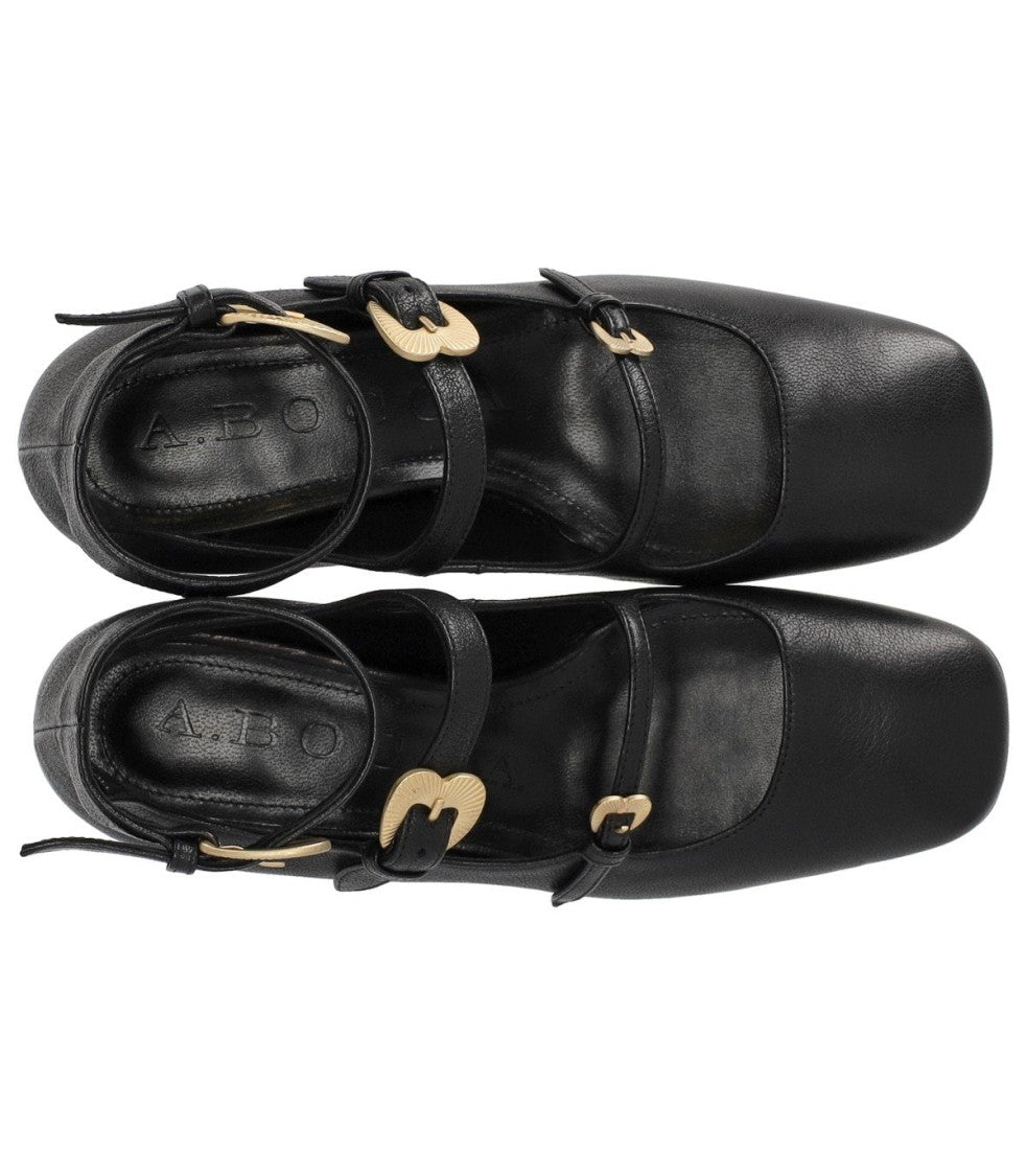 A. Bocca Black Ballet Flat With Straps