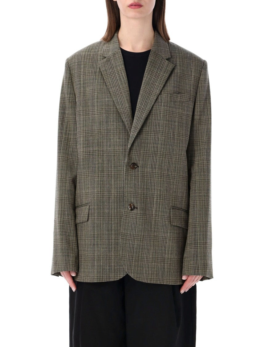 Soeur Hermosa Oversized Checked Misto Lana Blazer