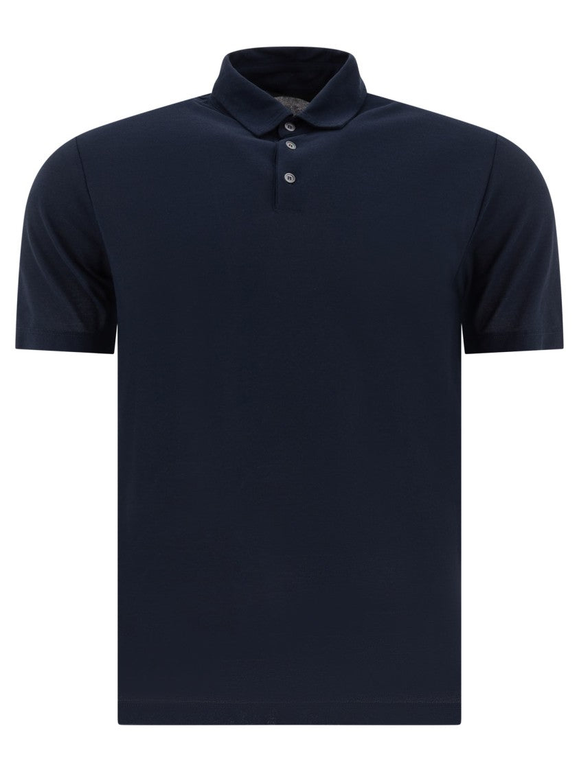 Zanone Navy Blue Polo Shirt