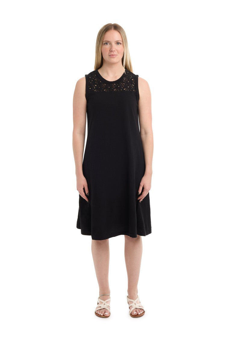 Wilt Sleeveless Lace Yoke Dress
