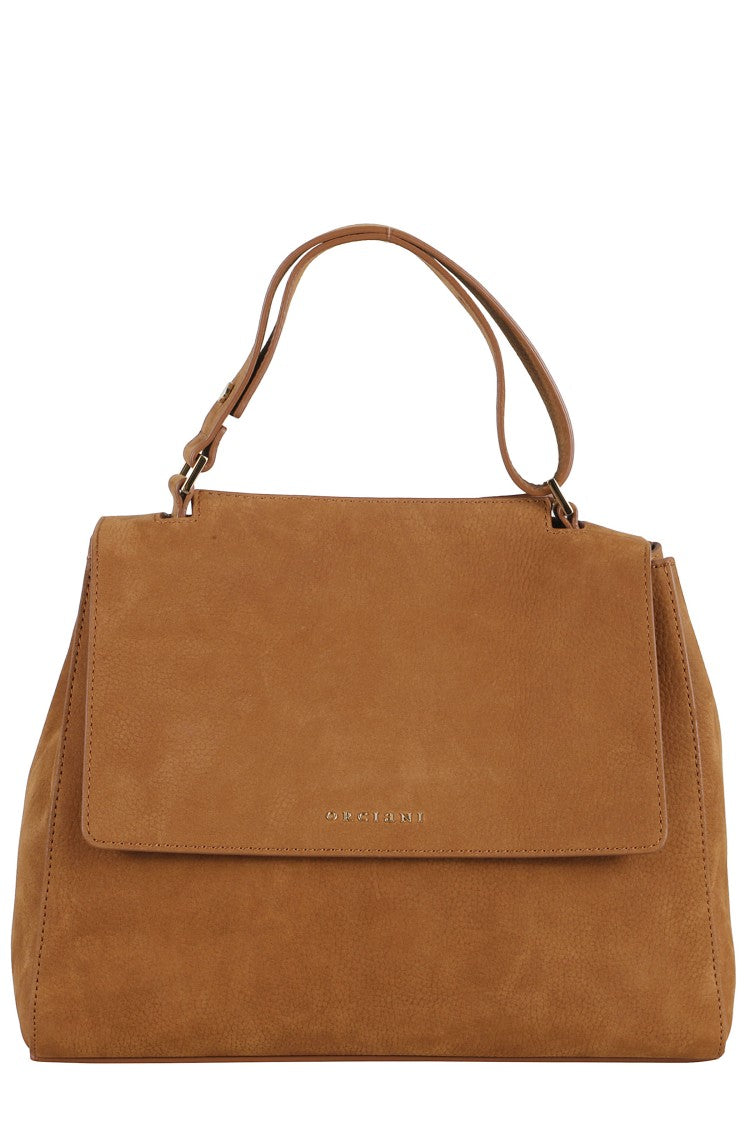 Orciani Saddle-Toned Structured Leather Orciani Shoulder Bag