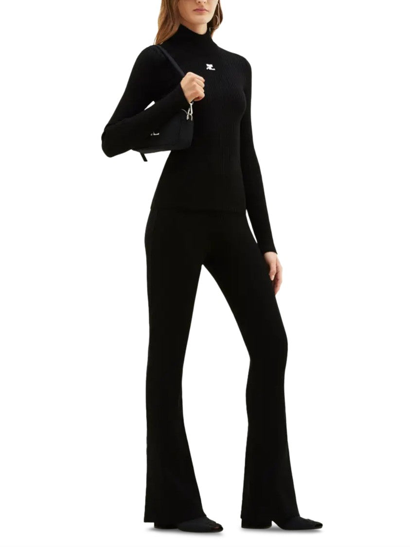 Courrèges Ribbed Long-Sleeved Jumper With Minimalist Logo Detail