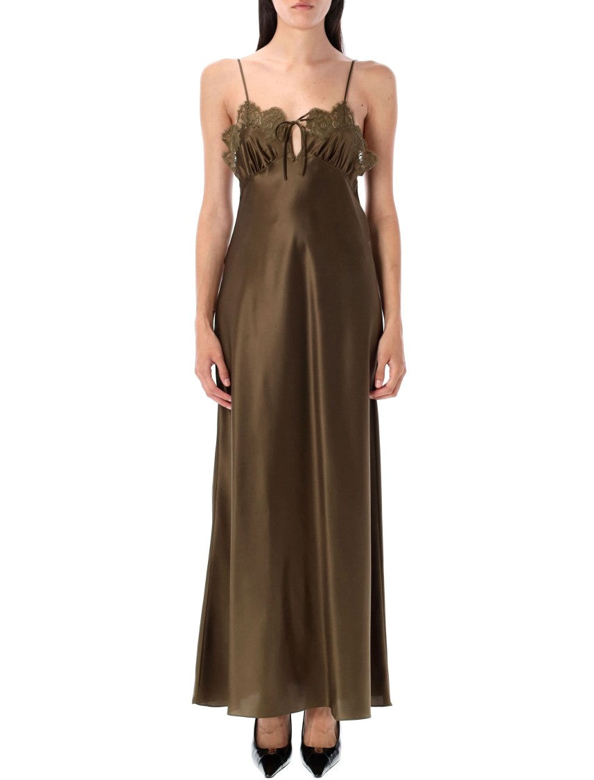 Saint Laurent Long Dress Lace Flowing Maxi Dress