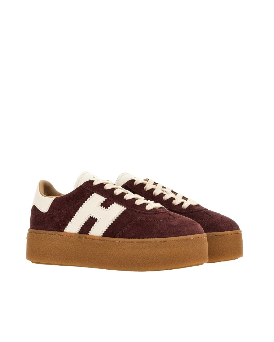 Hogan Bordeaux Cool Suede Leather Sneakers