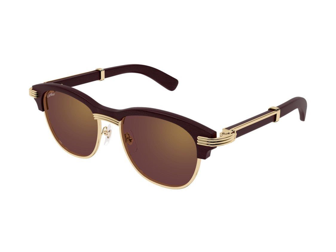 Cartier Brown Ct0656s Wooden Sunglasses