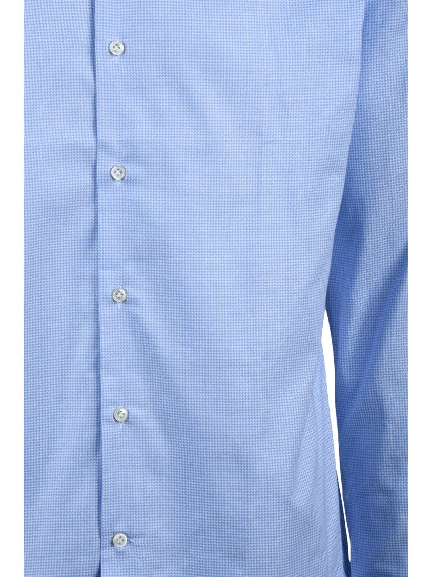 Sonrisa Sky Blue White Cotton Men Shirt