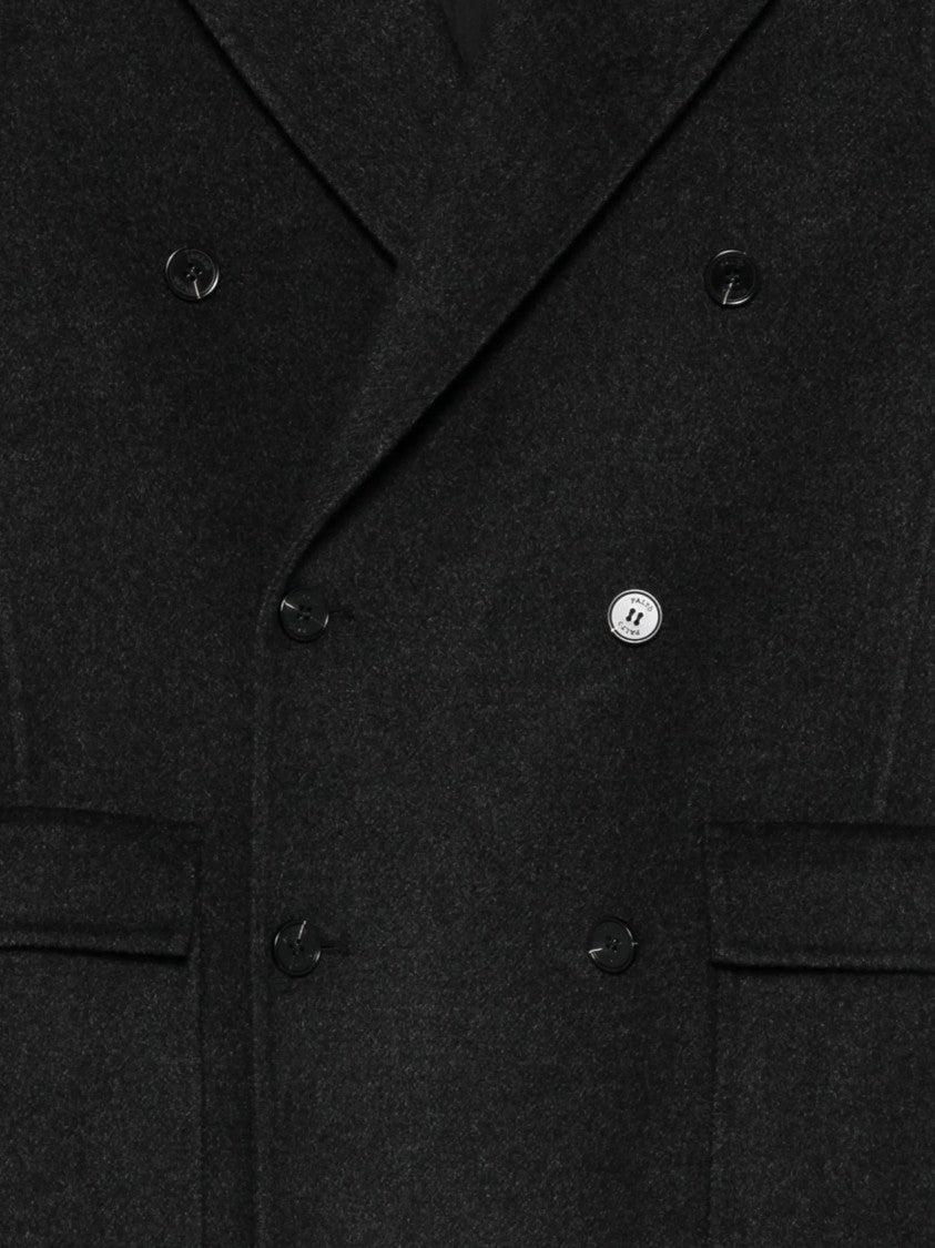 Paltò Double-Breasted Wide Lapel Wool Coat