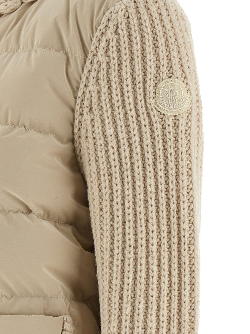 Moncler Quilted Wool And Goose Feather Padded Cardigan
