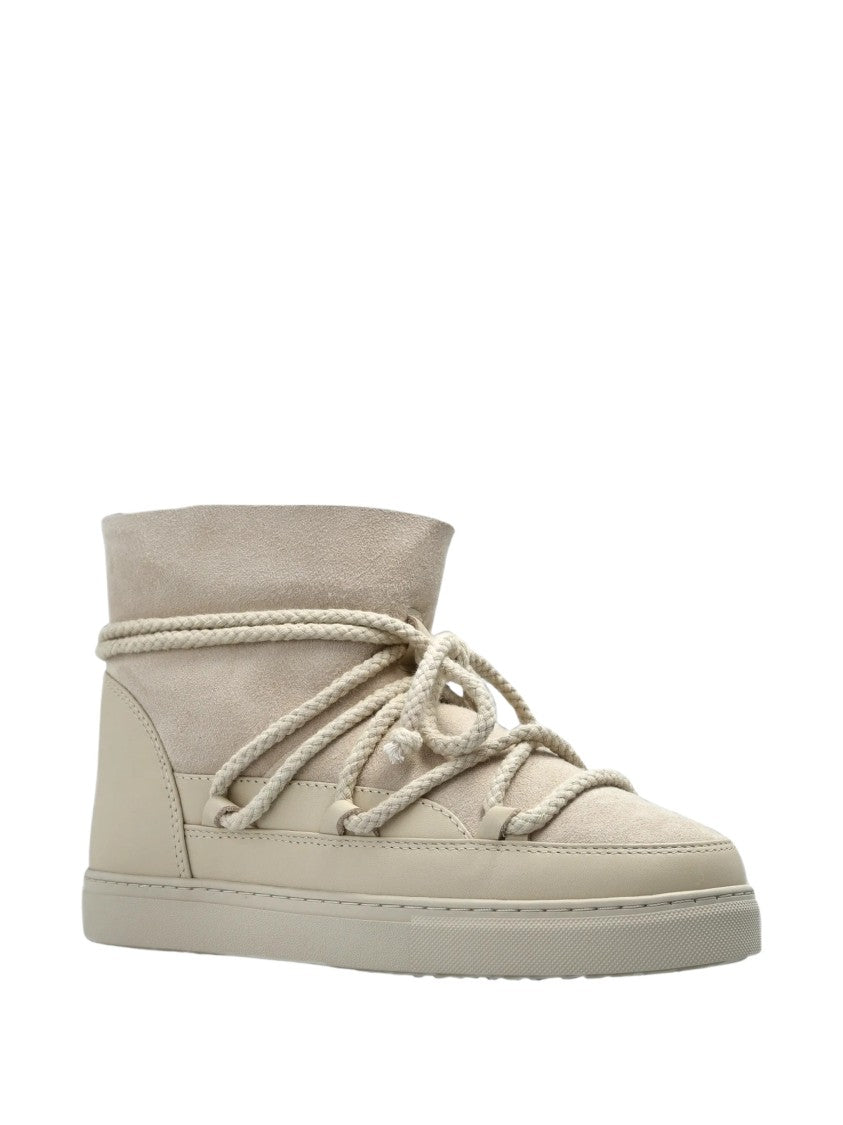 Inuikii Ankle Boots With Rounded Toe And Faux-Fur Trim