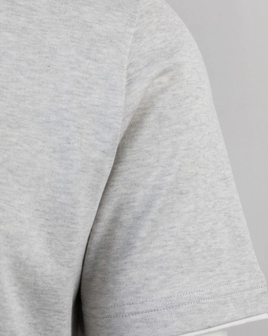 Eleventy Light Grey Cotton Crew Neck T-Shirt