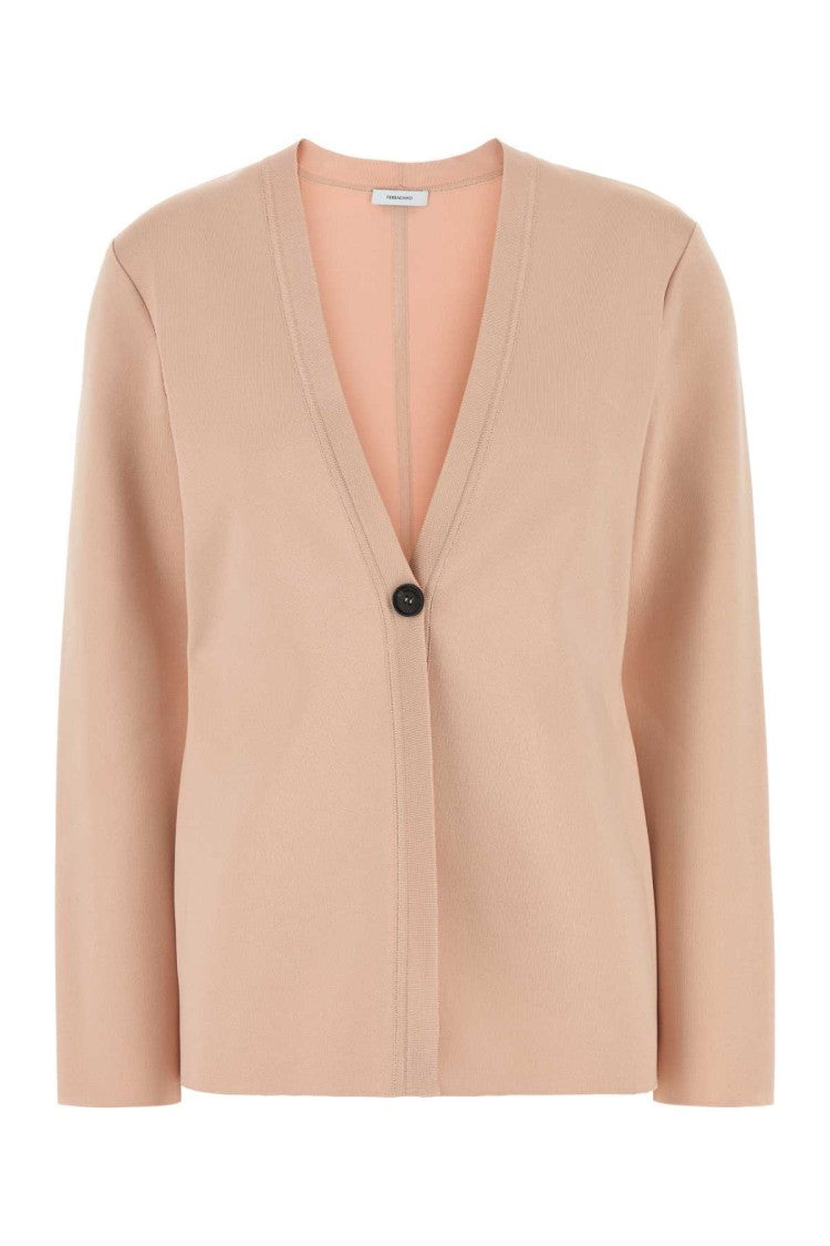 Salvatore Ferragamo Pink Stretch Viscose Blend Cardigan