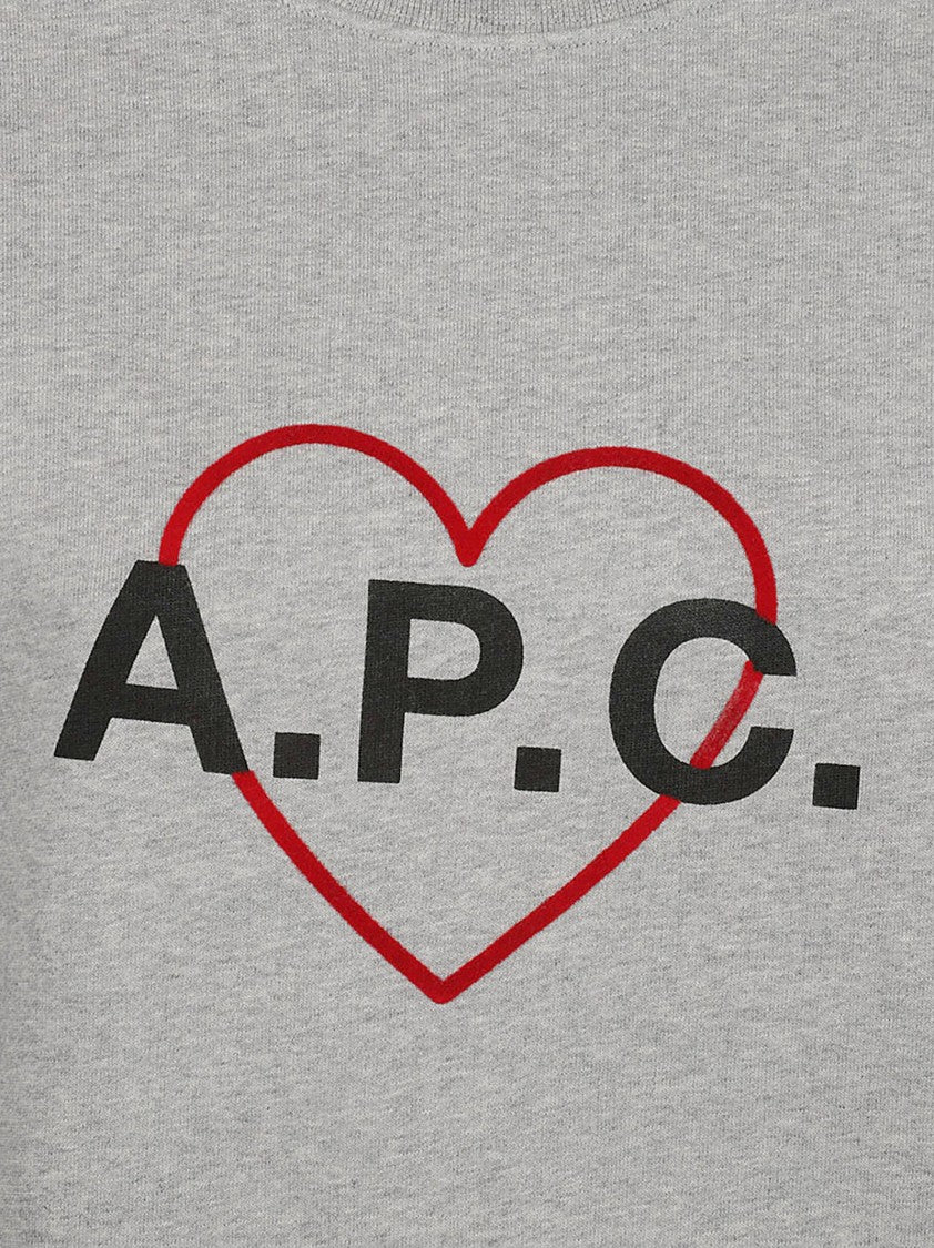 A.P.C. Graphic Heart Design Organic Cotton Sweatshirt
