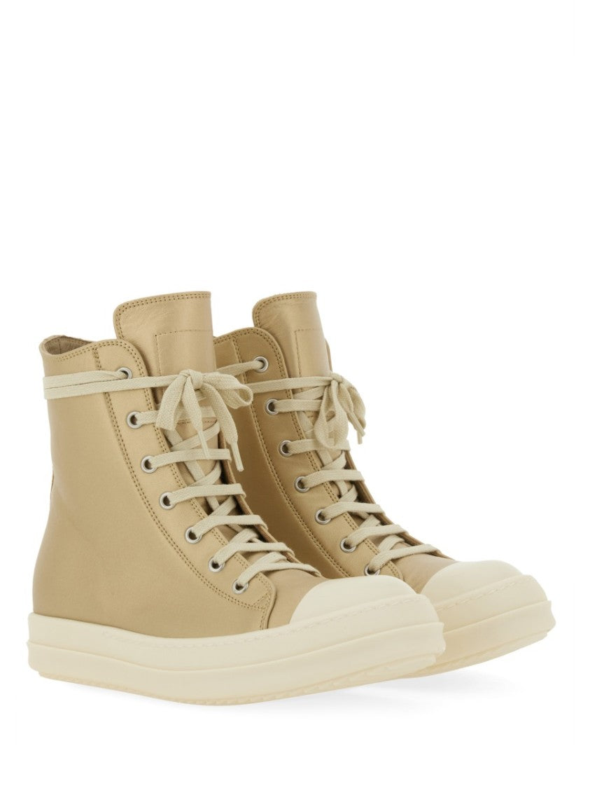 Rick Owens High-Top Sneakers With Smooth Leather Upper And Chunky Sole