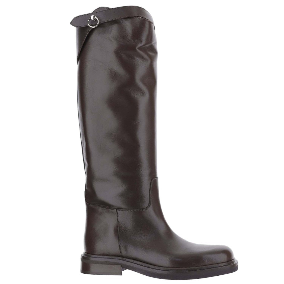 Poeve Black Polished Leather Tall Boots