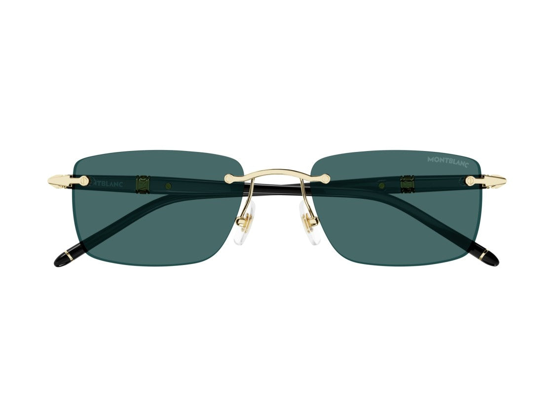 Montblanc Gold Mb0344s Rimless Square Sunglasses
