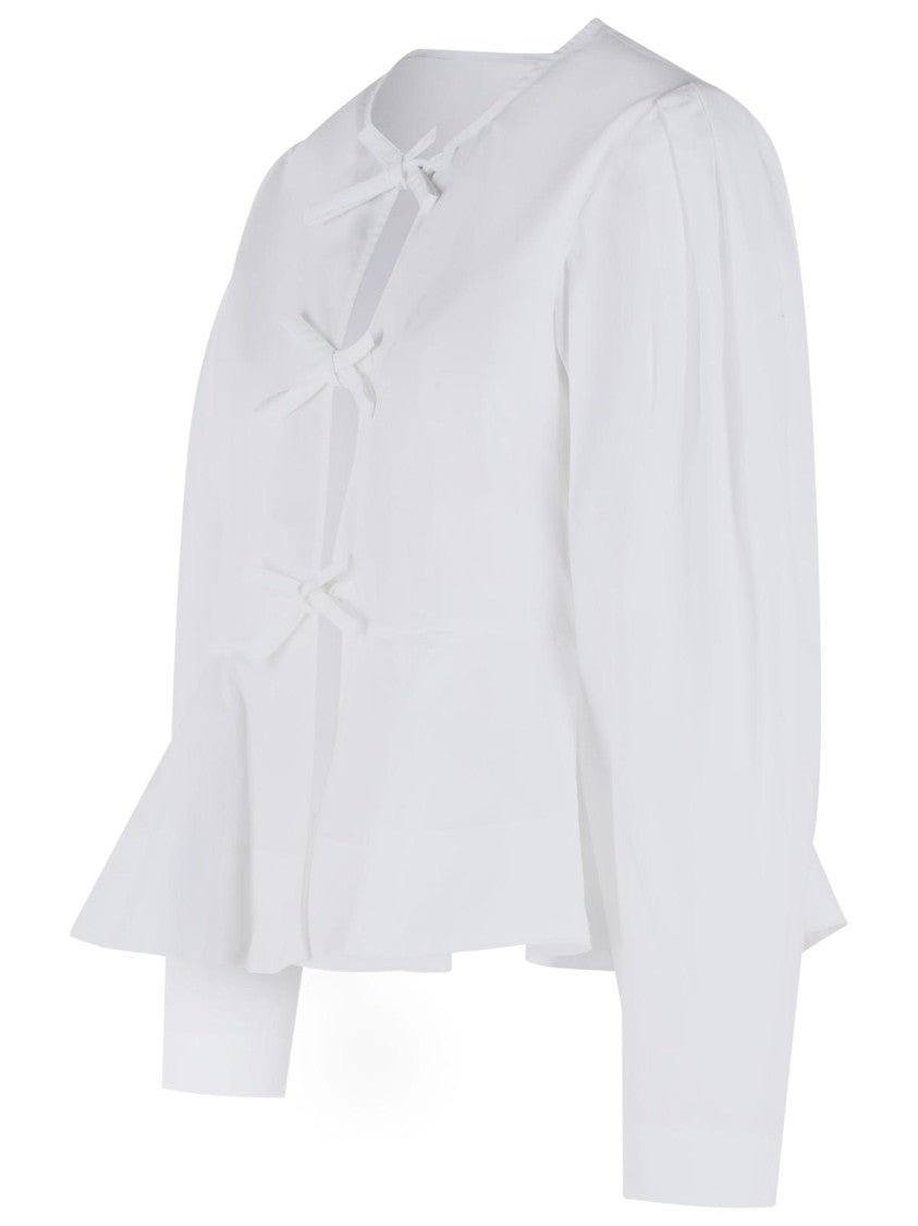 Ganni White Cotton Blouse