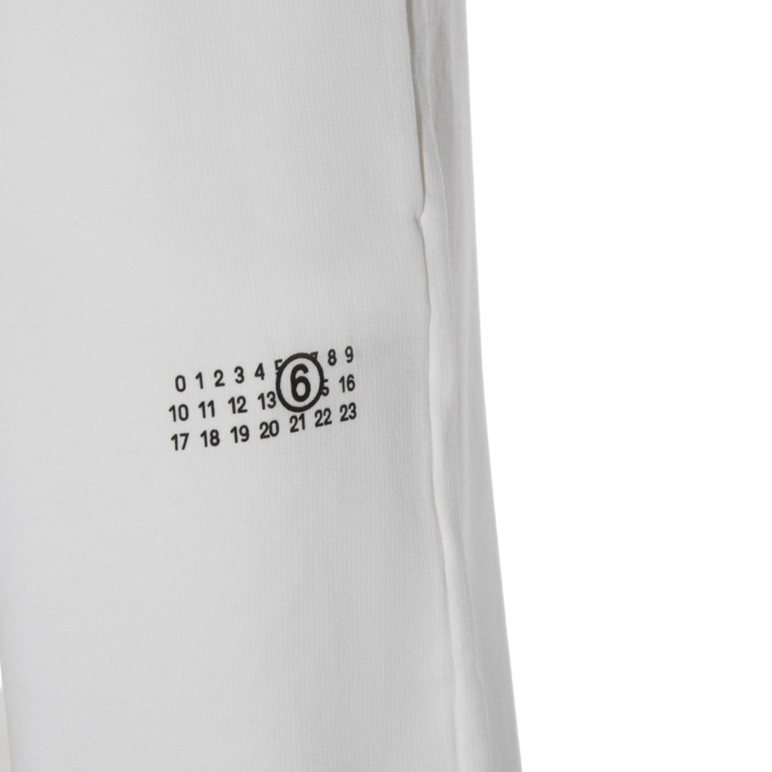 Mm6 By Maison Margiela Relaxed Fit White Trousers With Ribbed Cuffs