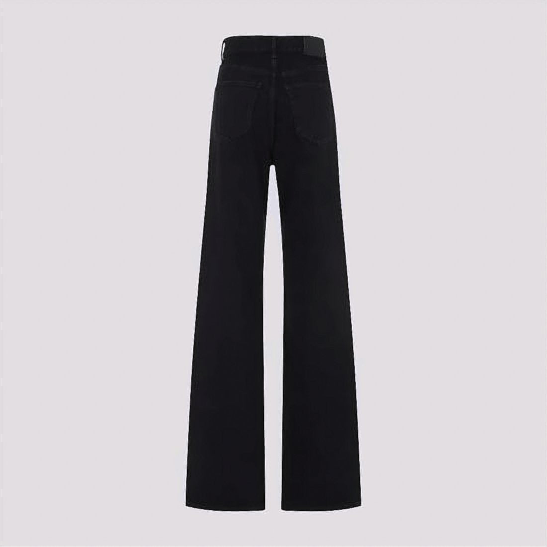 Saint Laurent Wide-Leg High-Waisted Black Denim Pants