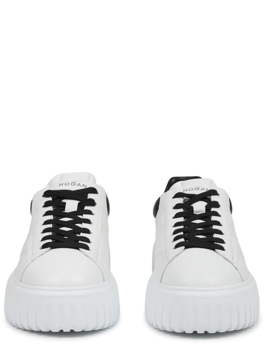 Hogan H-Stripes Ridged White Sole Mutton Sneakers