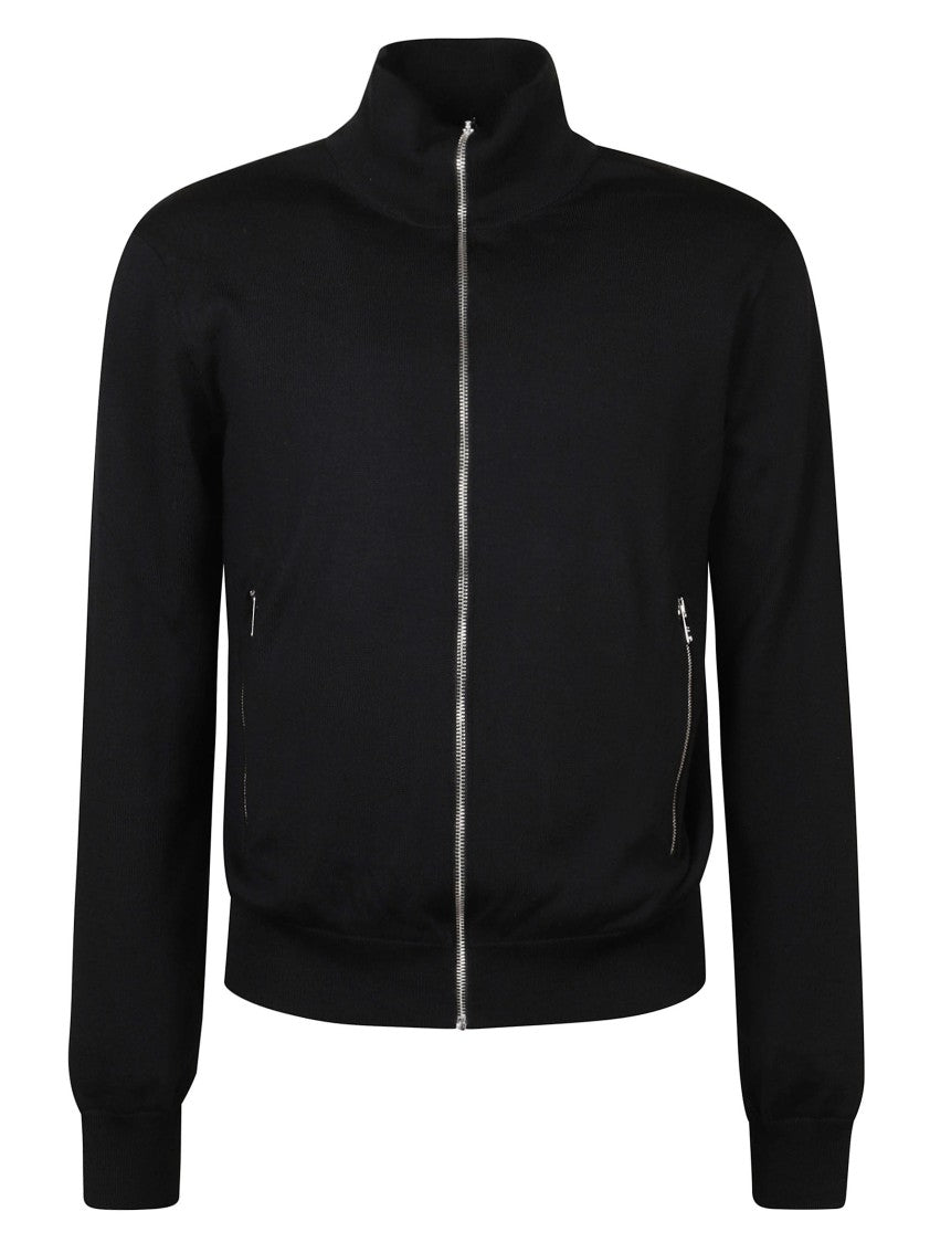 Prada High Collar Zip-Up Black Sweater