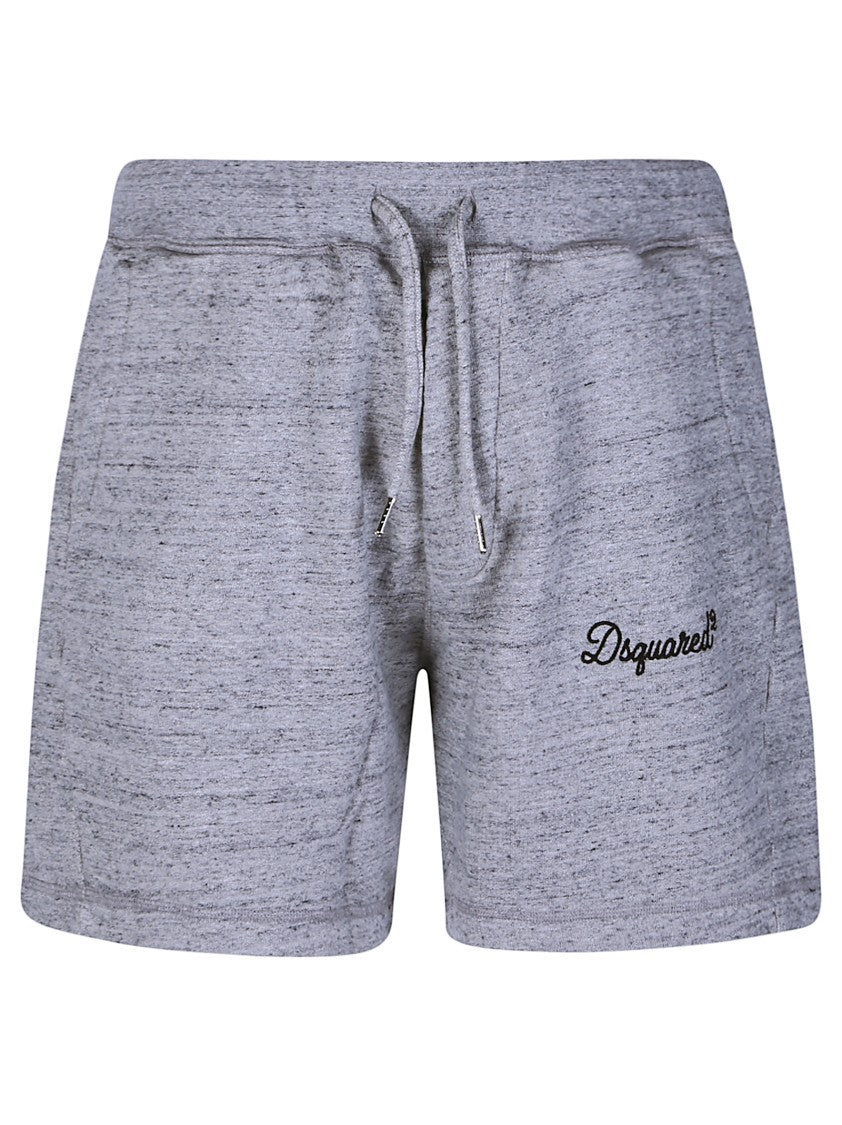 Dsquared2 Grey Cotton Logo Shorts