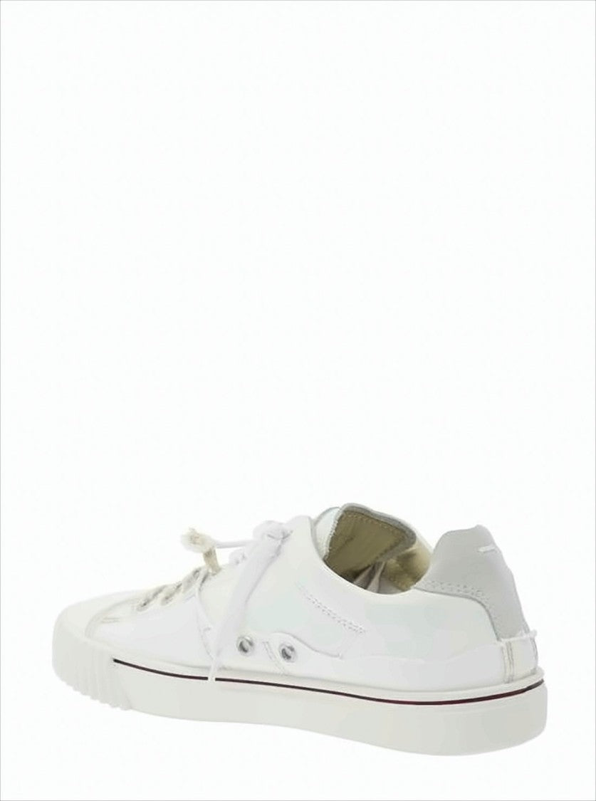 Maison Margiela Low-Top Sneakers With Calfskin Leather And Canvas Combination