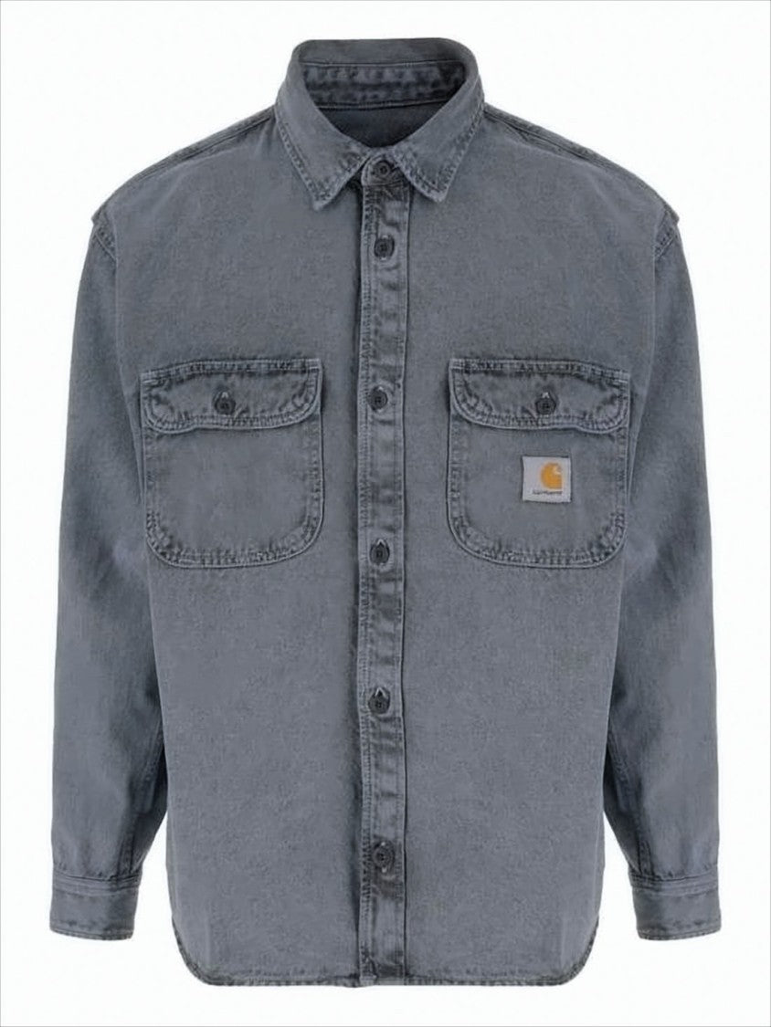 Carhartt Wip Button-Up Grey Cotton Jacket