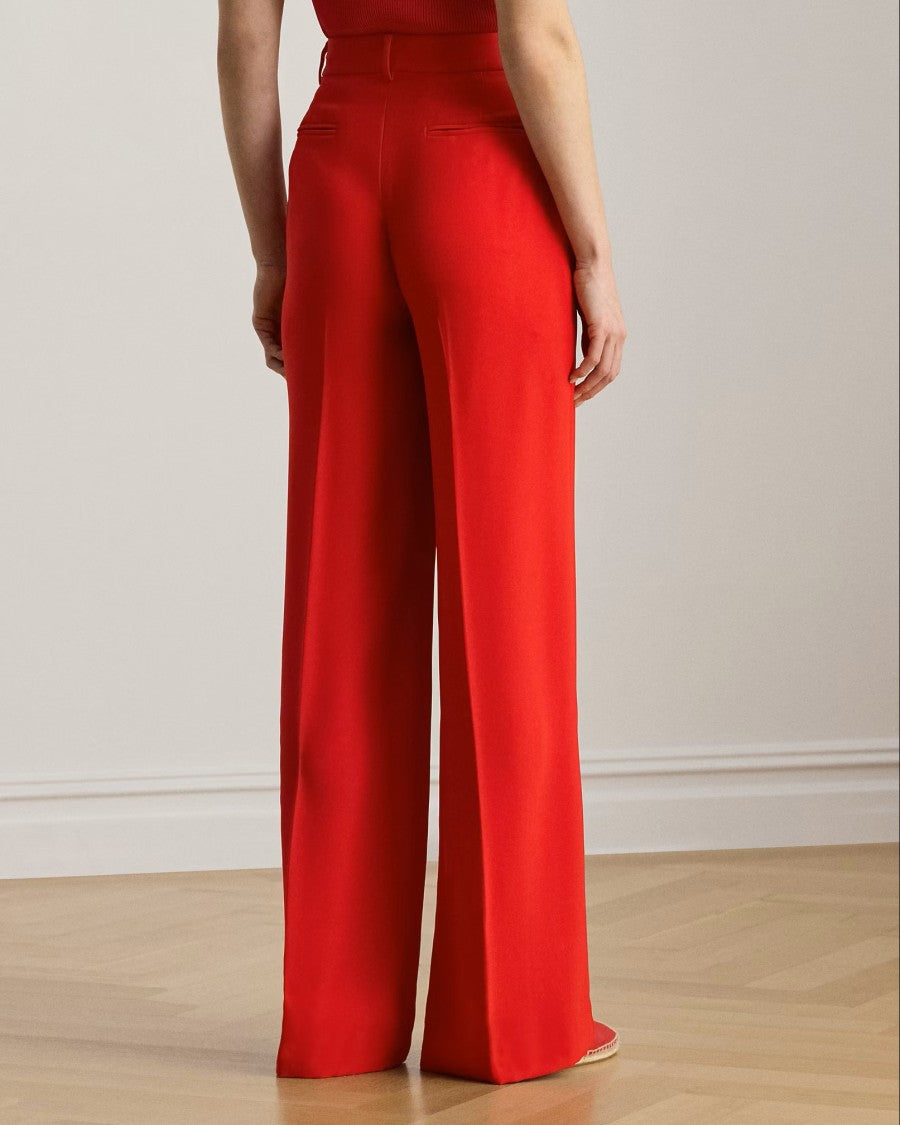 Lauren Ralph Lauren Red Kirahn Pleated Recycled Trousers