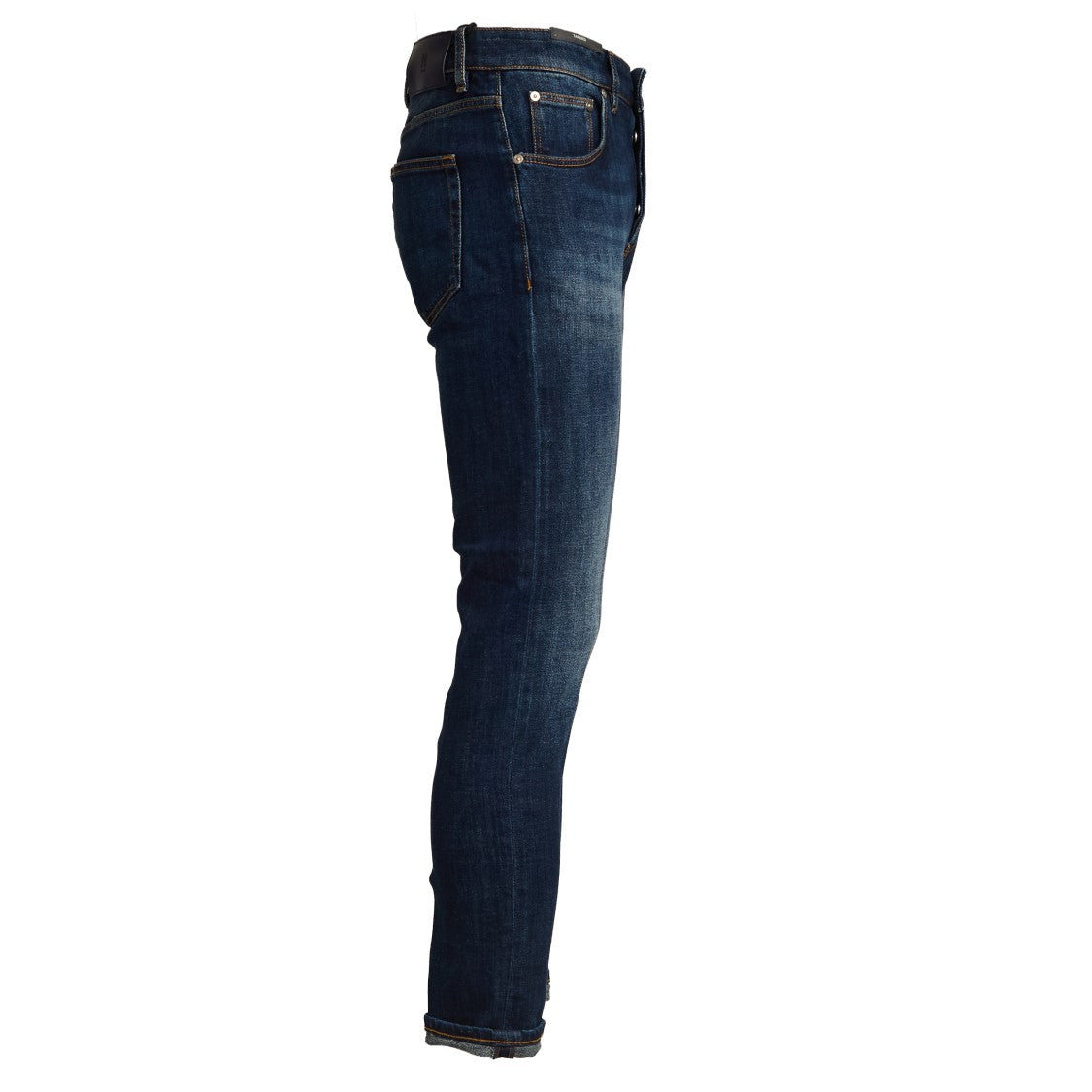 Pt Stretch Denim Jeans With Five-Pocket Design And Leather Patch