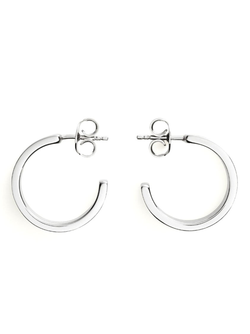 Mm6 By Maison Margiela Polished Brass Engraved Logo Hoop Earrings