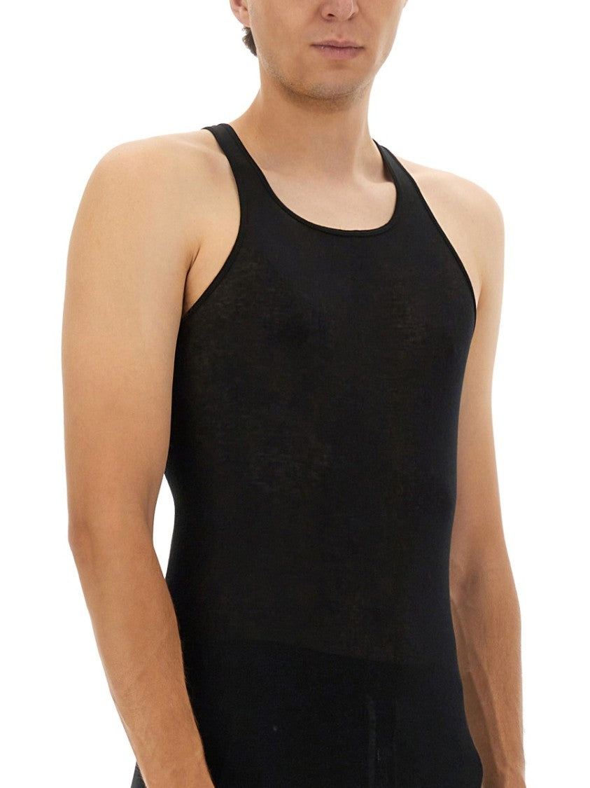 Rick Owens Racerback Cotton Top With Modern Silhouette