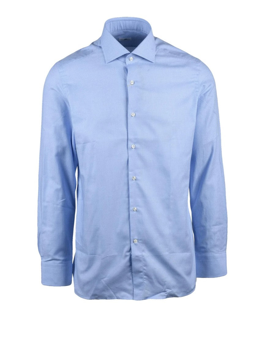 Sonrisa Sky Blue White Cotton Men Shirt