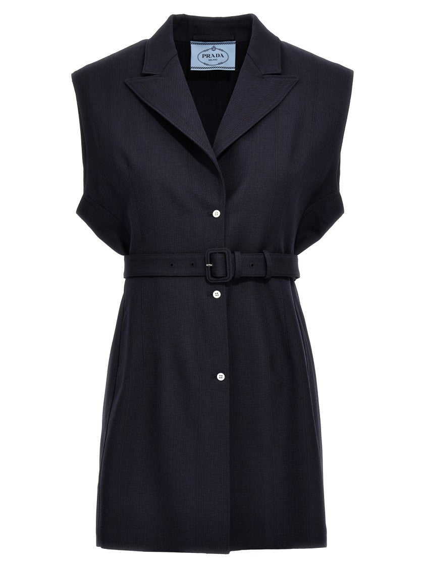 Prada Belt Wool Vest