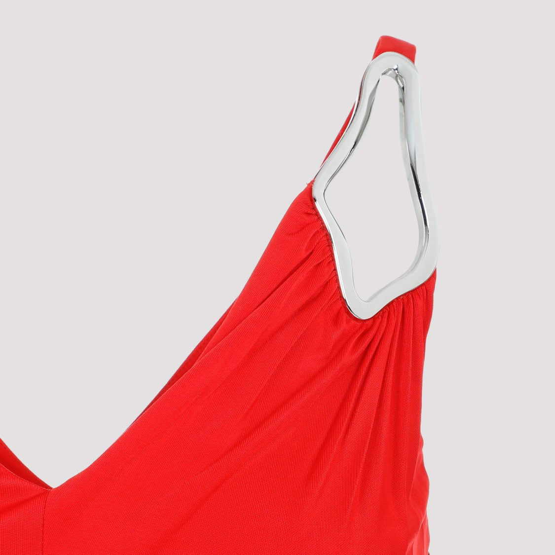 Lanvin Red Flame Sleeveless A-Line Midi Dress